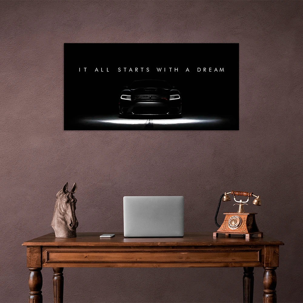IT ALL STARTS WITH A DREAM Doodge CANVAS