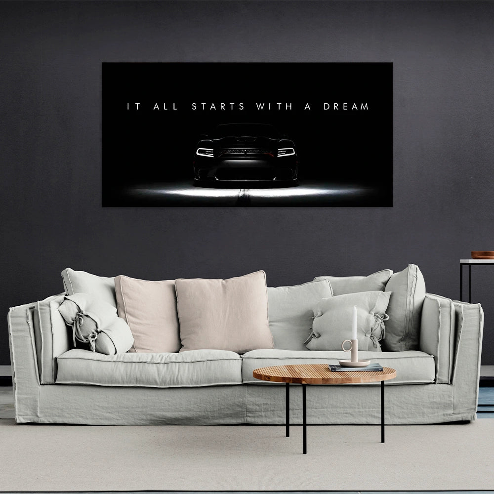 IT ALL STARTS WITH A DREAM Doodge CANVAS