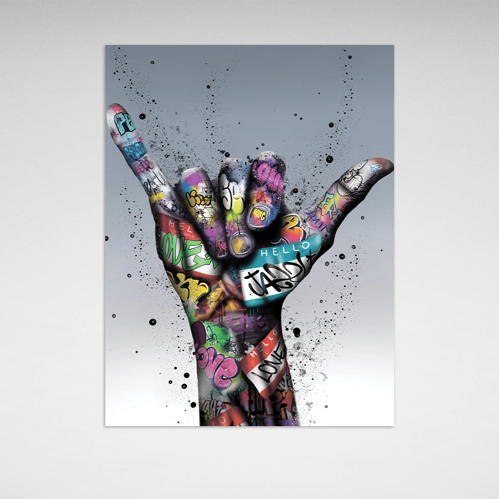 Graffiti Gesture Canvas Kaws