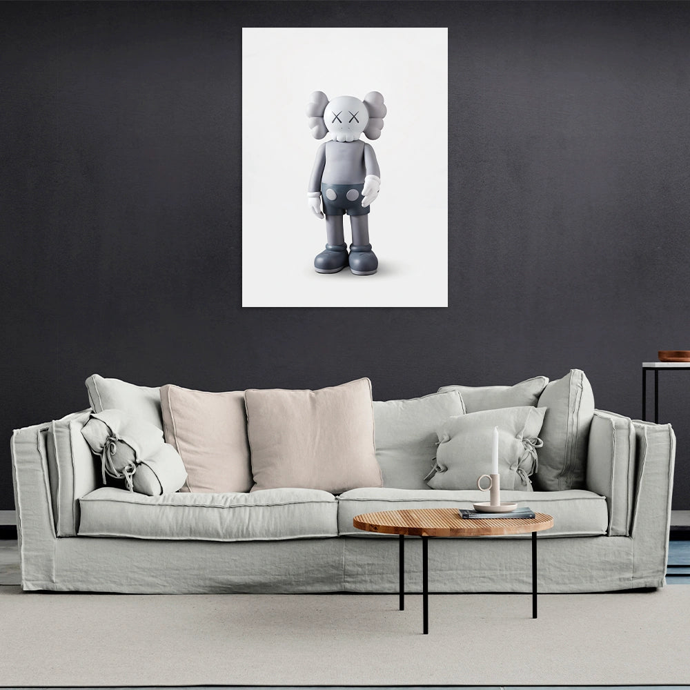 KAWS Monochrome Canvas Wall Art