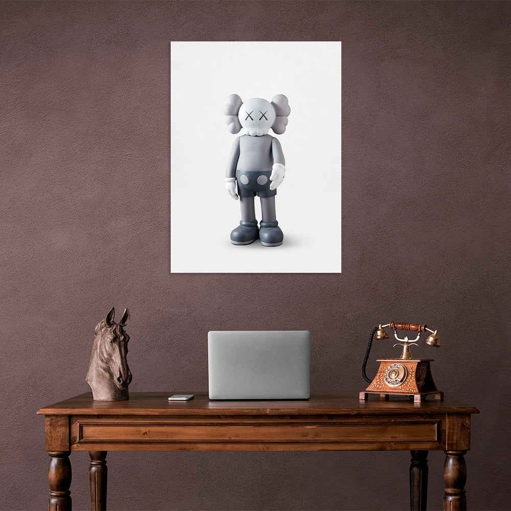 KAWS Monochrome Canvas Wall Art