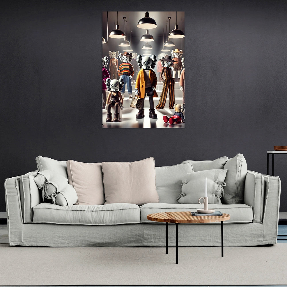 Puppe KAWS Suprim Gucci Leinwand-Kunstdruck