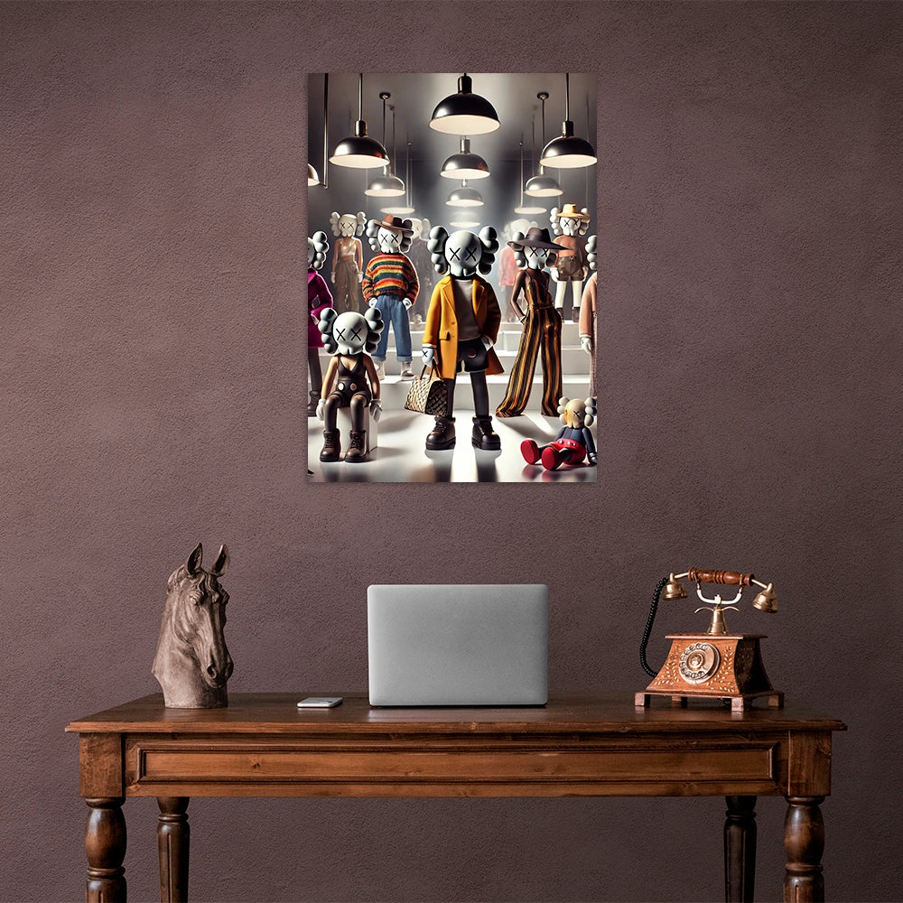 Puppe KAWS Suprim Gucci Leinwand-Kunstdruck