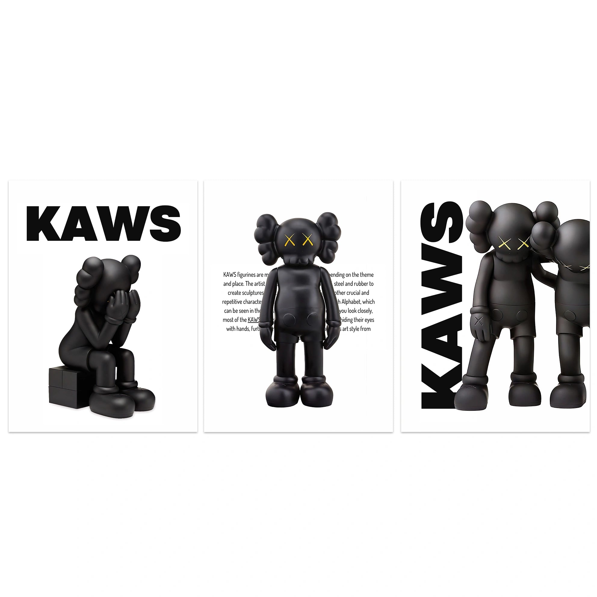 Kunstdruck auf Leinwand, mehrteilig, Efeu und Fittoni-Blätter, Blau