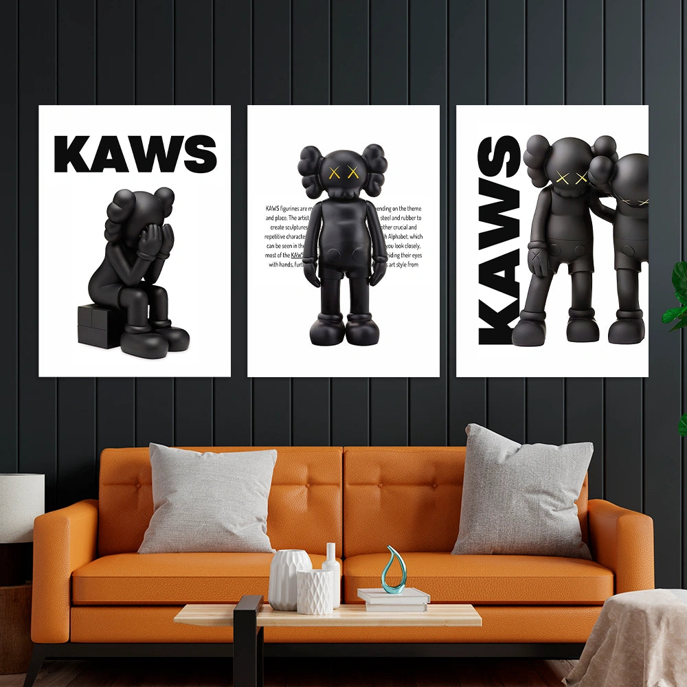 Kunstdruck auf Leinwand, mehrteilig, Efeu und Fittoni-Blätter, Blau