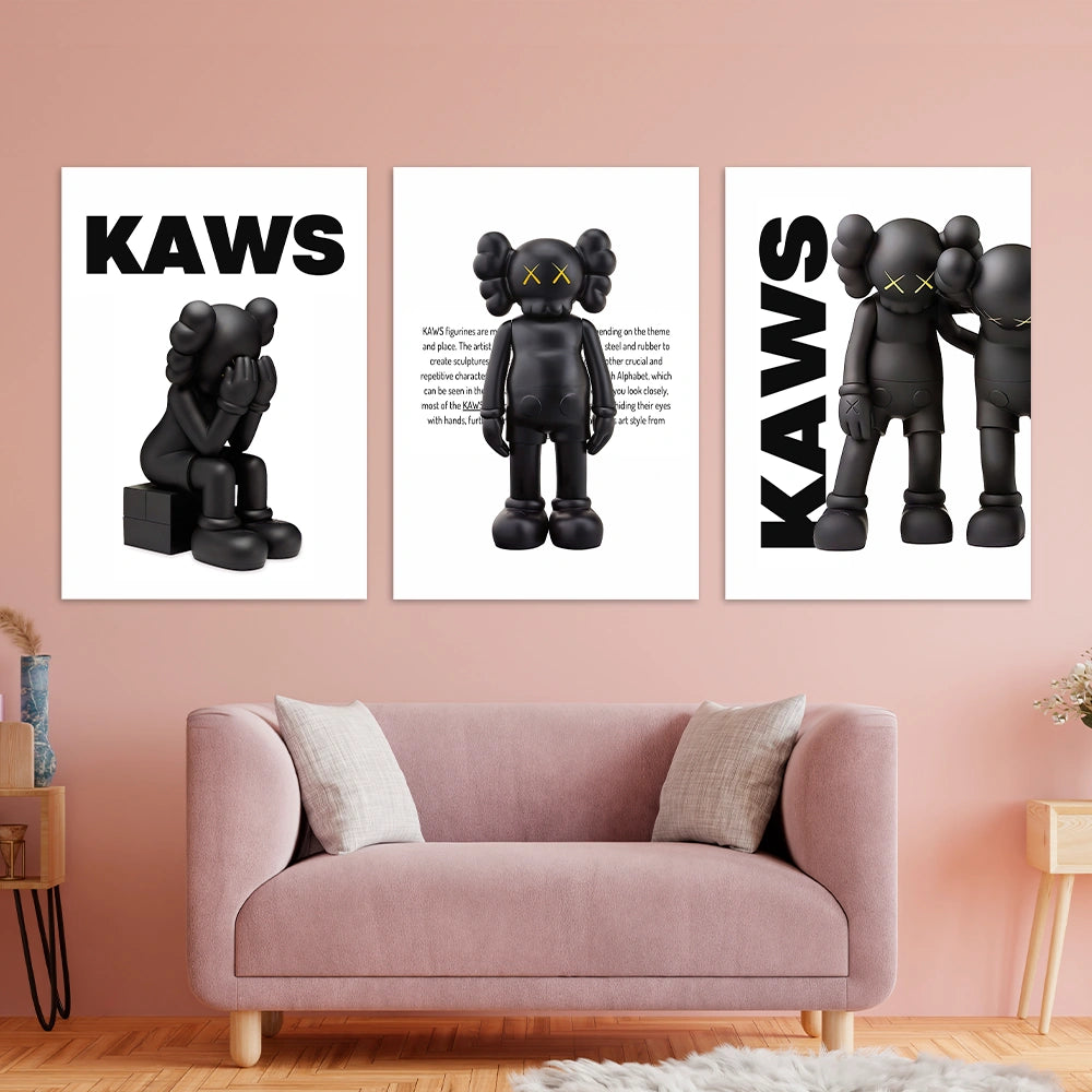 Kunstdruck auf Leinwand, mehrteilig, Efeu und Fittoni-Blätter, Blau