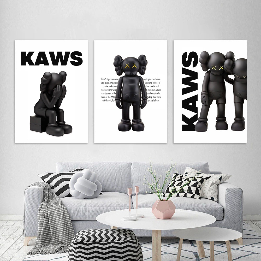 Kunstdruck auf Leinwand, mehrteilig, Efeu und Fittoni-Blätter, Blau