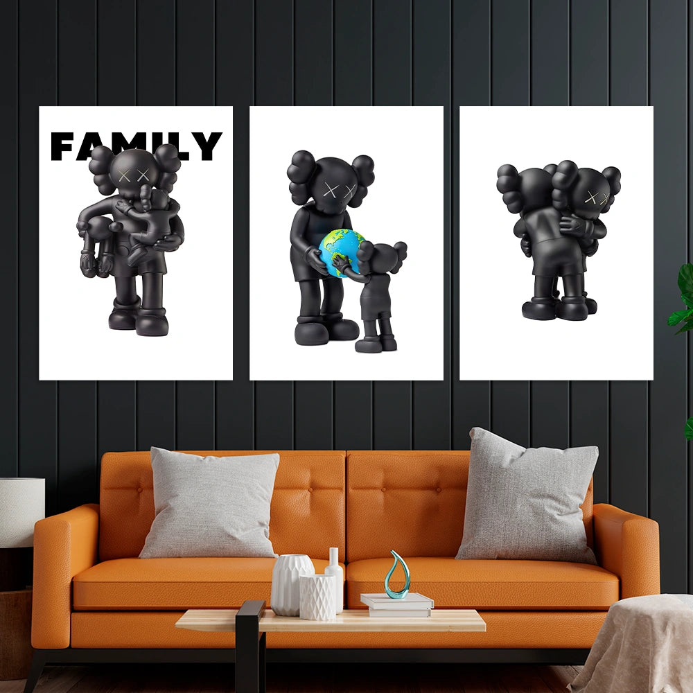 KAWS CANVAS Wall Art Collection: Family Edition