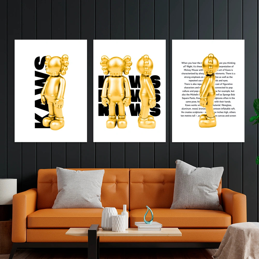 Kunstdruck auf Leinwand, mehrteilig, Efeu und Fittoni-Blätter, Blau