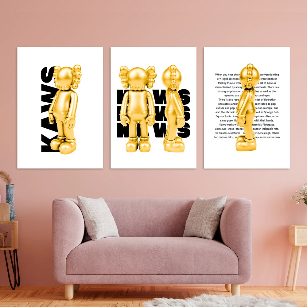 Kunstdruck auf Leinwand, mehrteilig, Efeu und Fittoni-Blätter, Blau