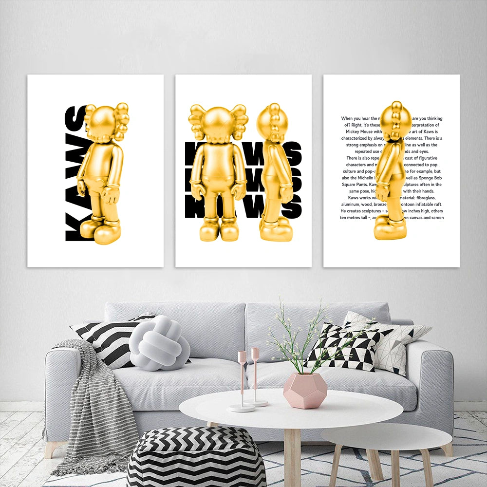 Kunstdruck auf Leinwand, mehrteilig, Efeu und Fittoni-Blätter, Blau