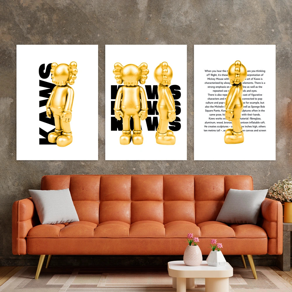 Kunstdruck auf Leinwand, mehrteilig, Efeu und Fittoni-Blätter, Blau