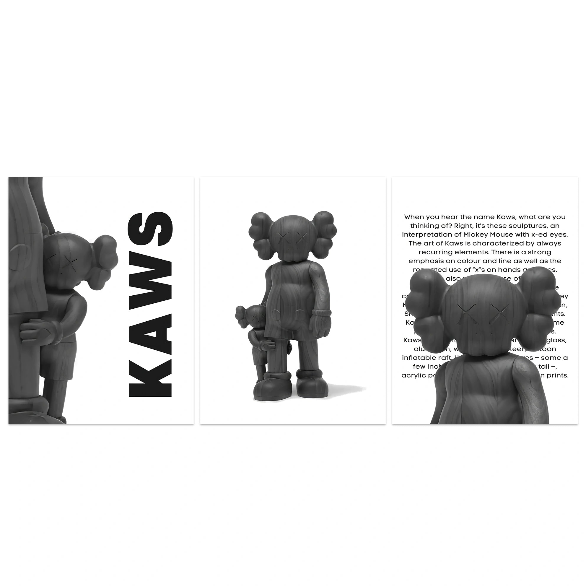 KAWS CANVAS Wall Art Collection: Monochrome Edition