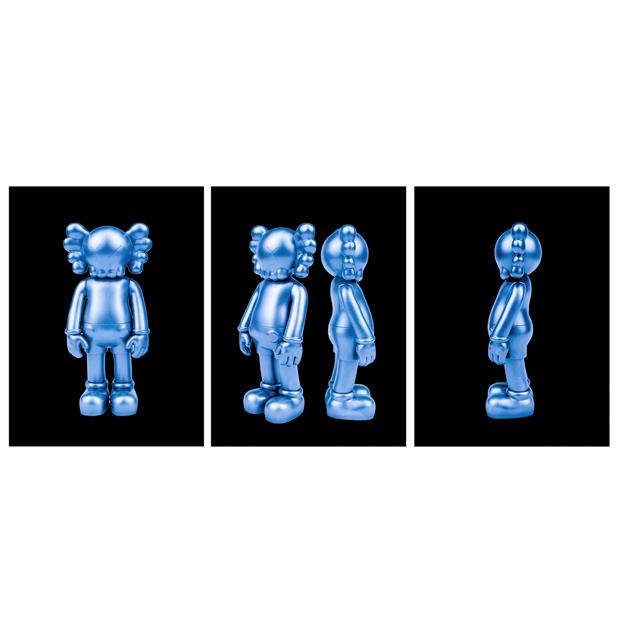 KAWS CANVAS Wall Art Collection: Blue Metallic Edition