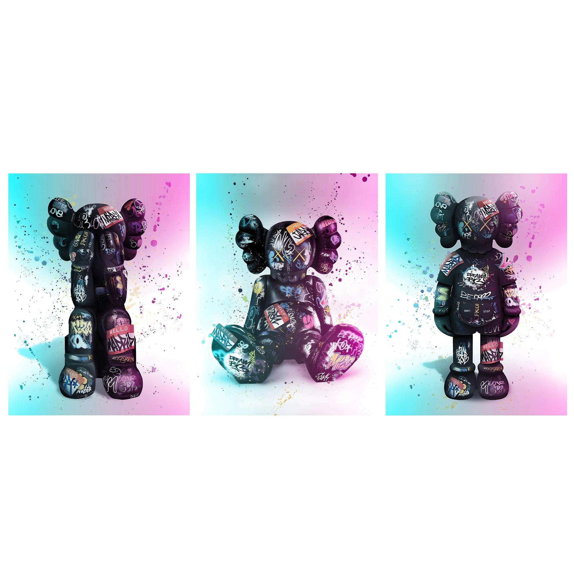 KAWS Canvas Wall Art Collection: Graffiti Edition