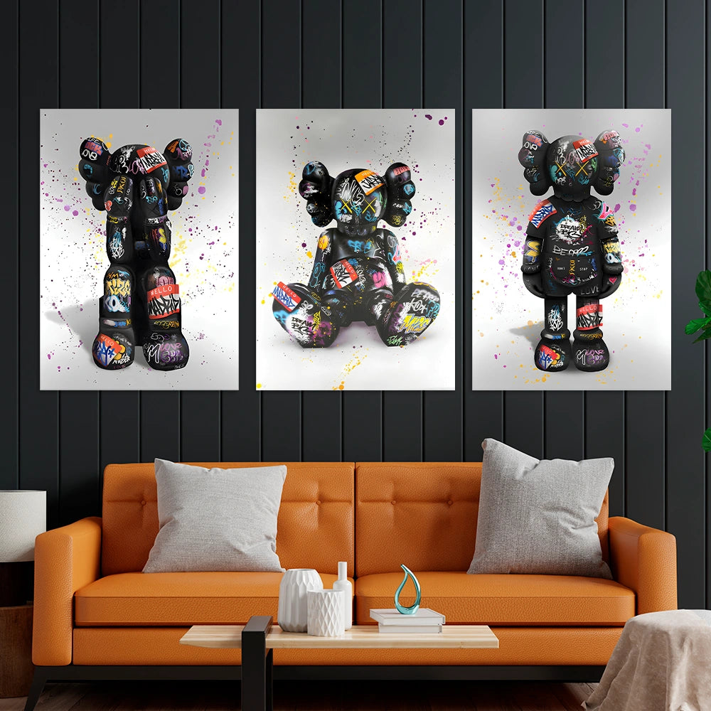KAWS Canvas Wall Art Collection: Graffiti Edition