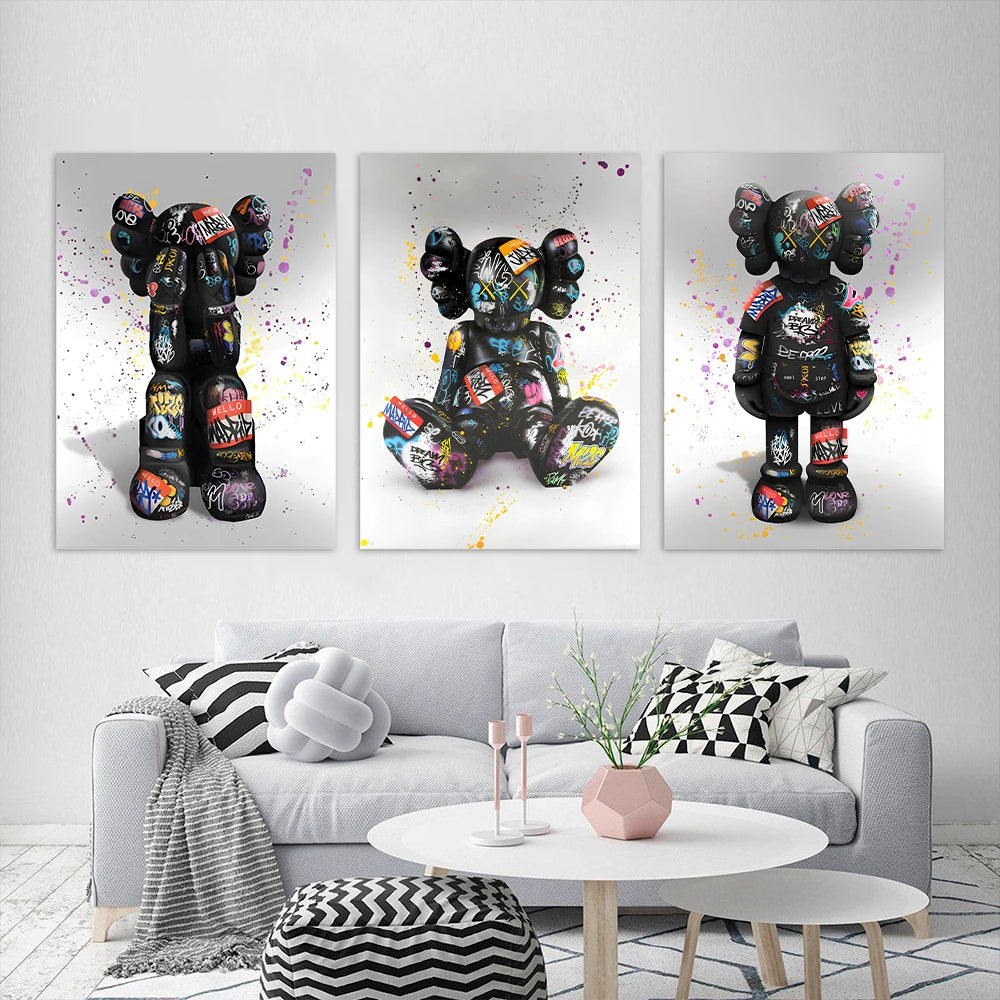 KAWS Canvas Wall Art Collection: Graffiti Edition