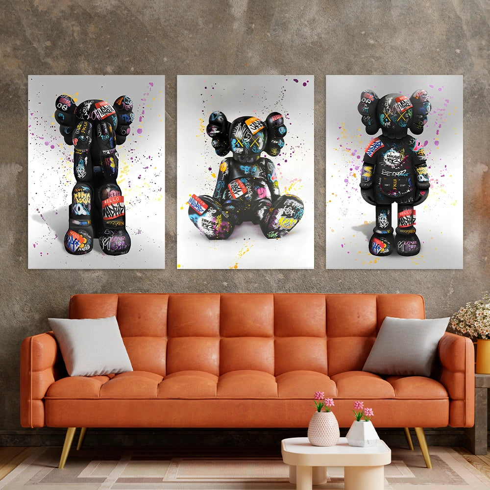 KAWS Canvas Wall Art Collection: Graffiti Edition