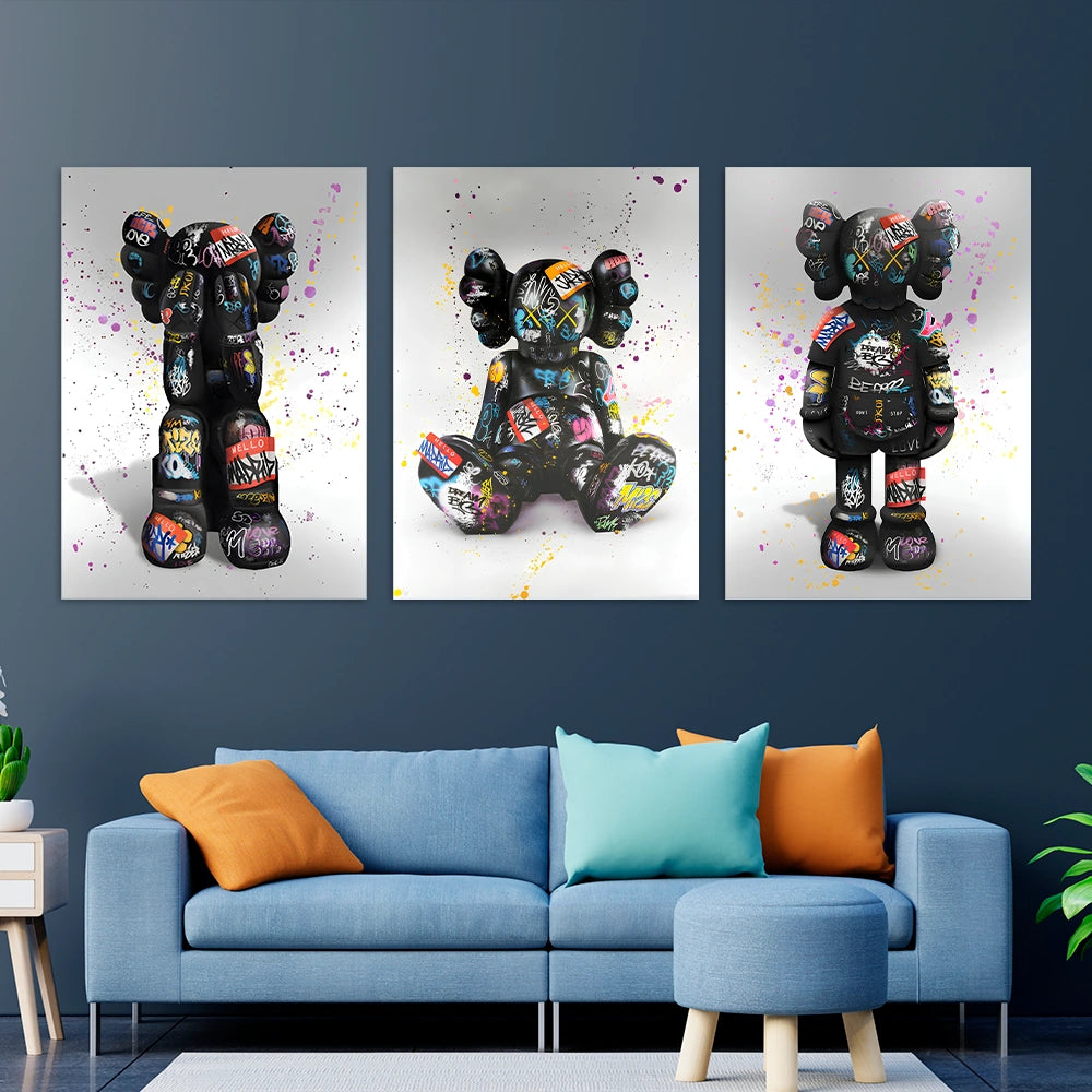 KAWS Canvas Wall Art Collection: Graffiti Edition