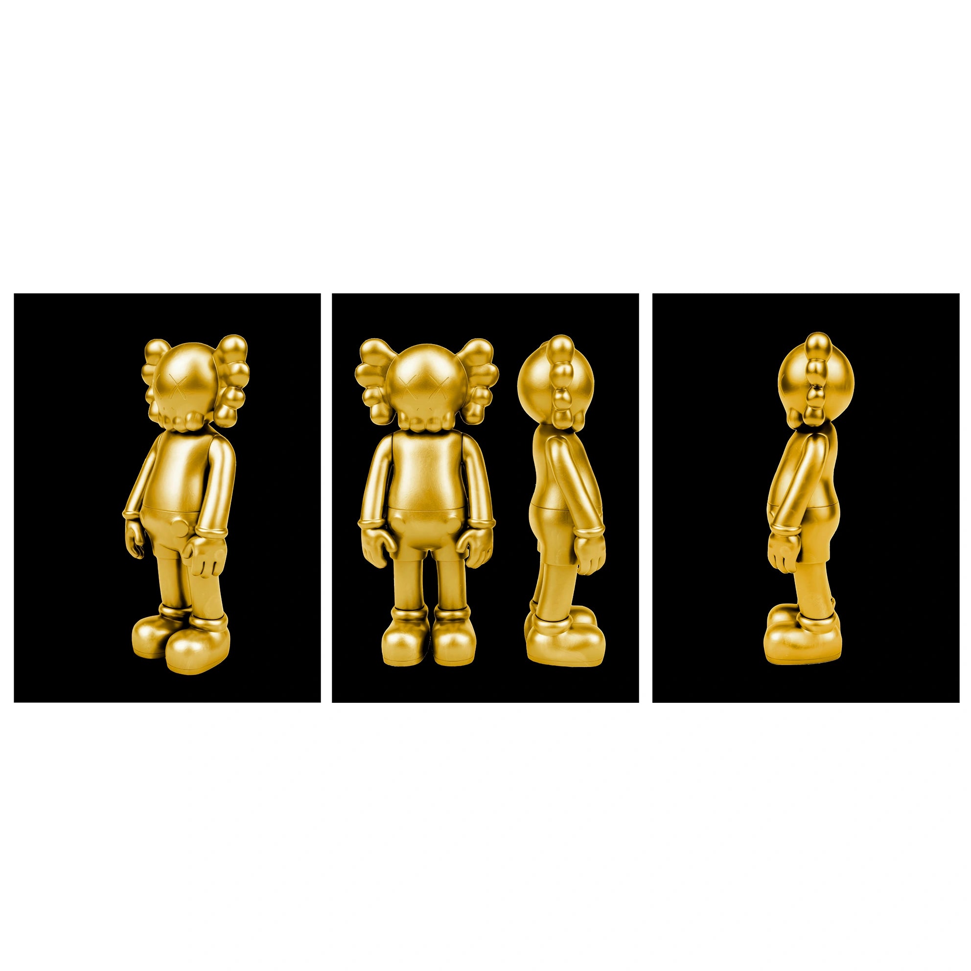 Kunstdruck auf Leinwand, mehrteilig, Efeu und Fittoni-Blätter, Blau