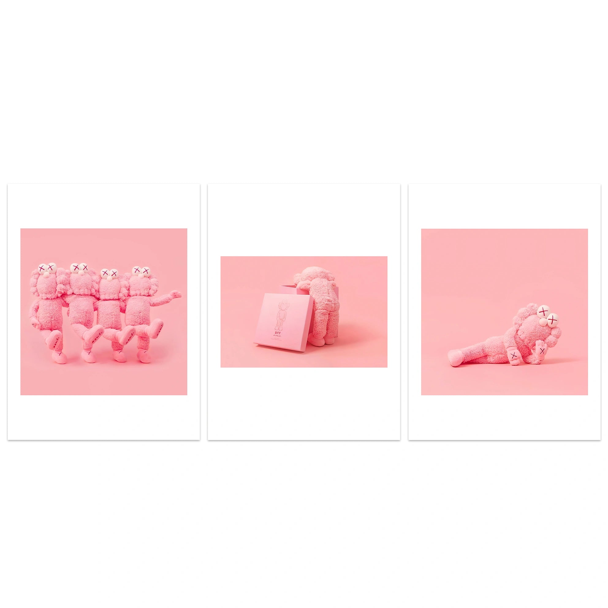 Kunstdruck auf Leinwand, mehrteilig, Efeu und Fittoni-Blätter, Blau