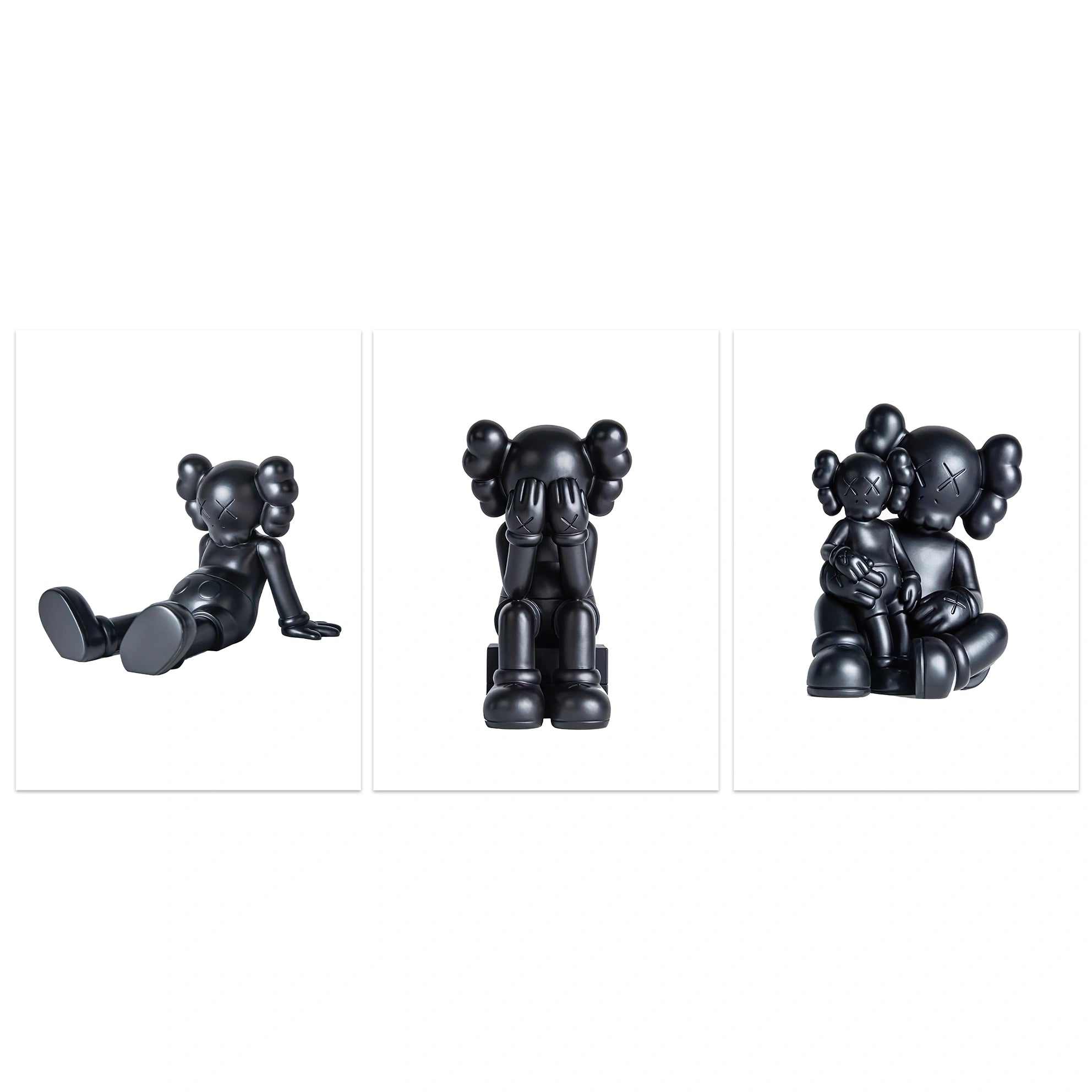 Kunstdruck auf Leinwand, mehrteilig, Efeu und Fittoni-Blätter, Blau