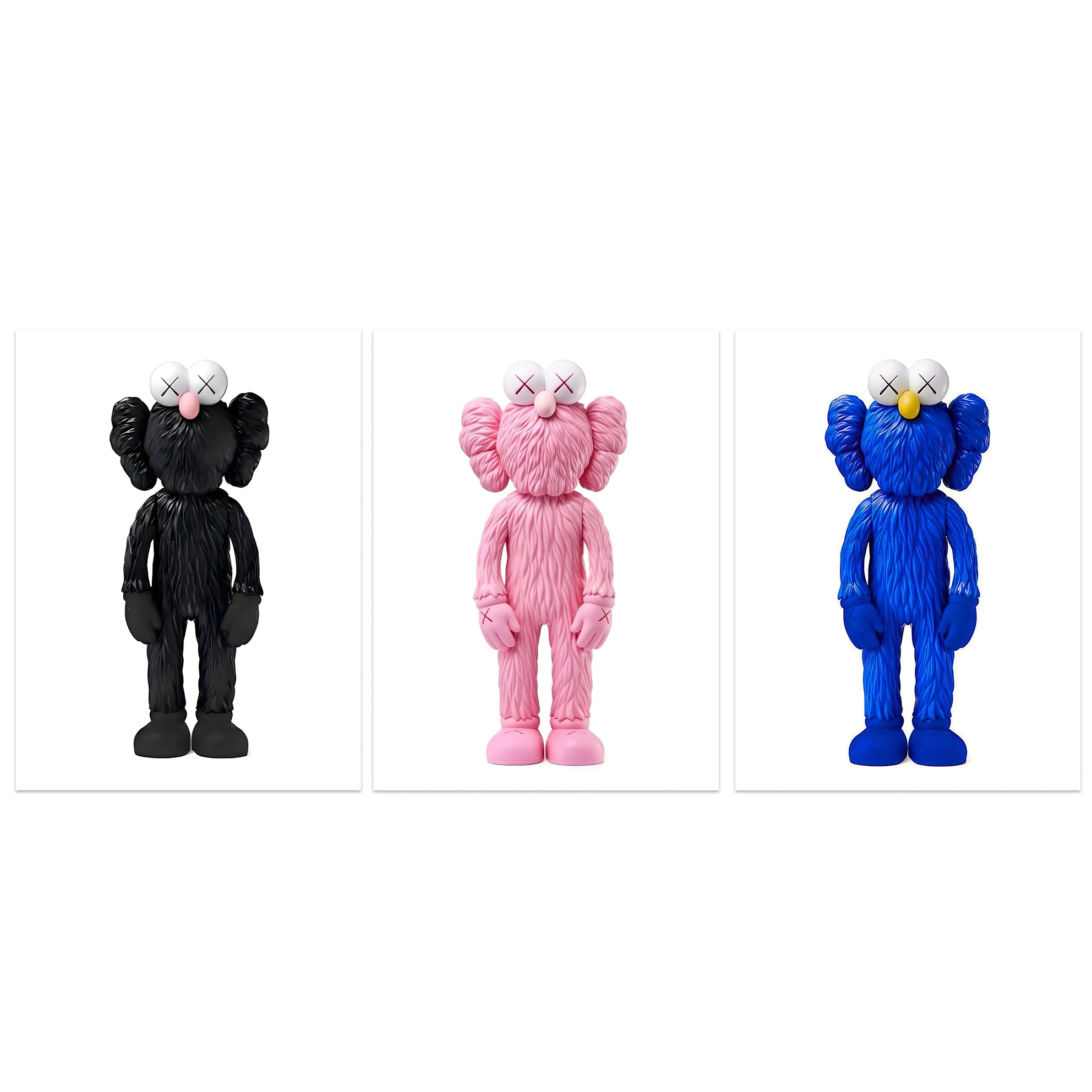 Kunstdruck auf Leinwand, mehrteilig, Efeu und Fittoni-Blätter, Blau