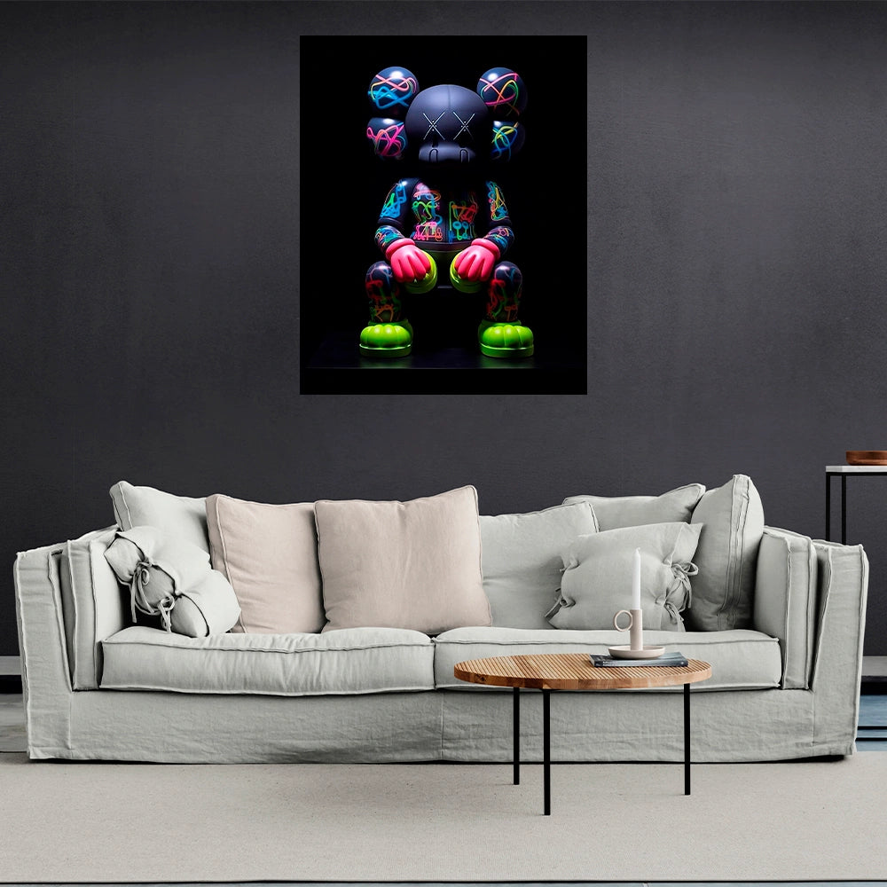 Puppe KAWS Suprim Gucci Leinwand-Kunstdruck