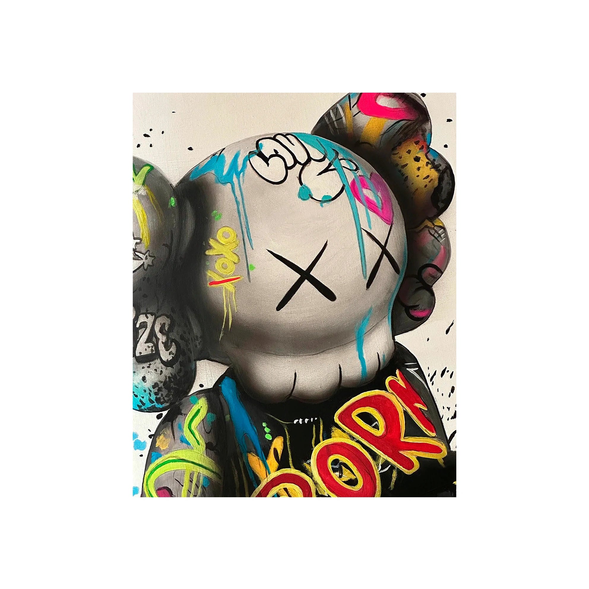 Kaws Vibrant Graffiti Canvas Art - Bold Urban Style Print for Dynamic Home Decor