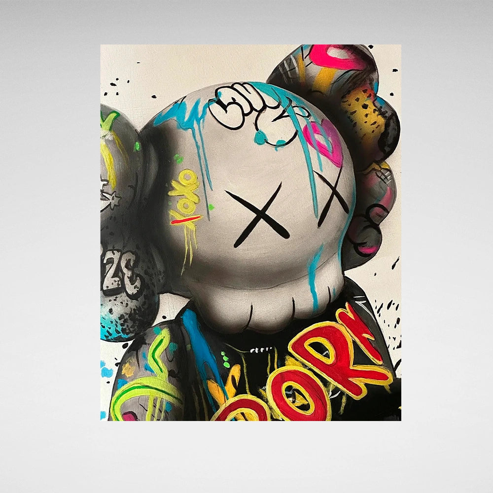 Kaws Vibrant Graffiti Canvas Art - Bold Urban Style Print for Dynamic Home Decor