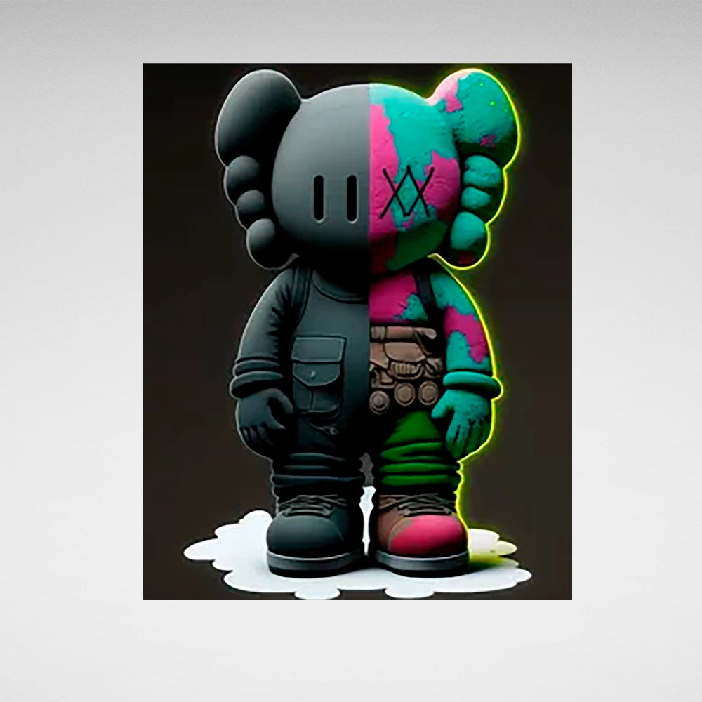 Kaws Duality Canvas Art - Striking Split Design for Modern Urban Decor