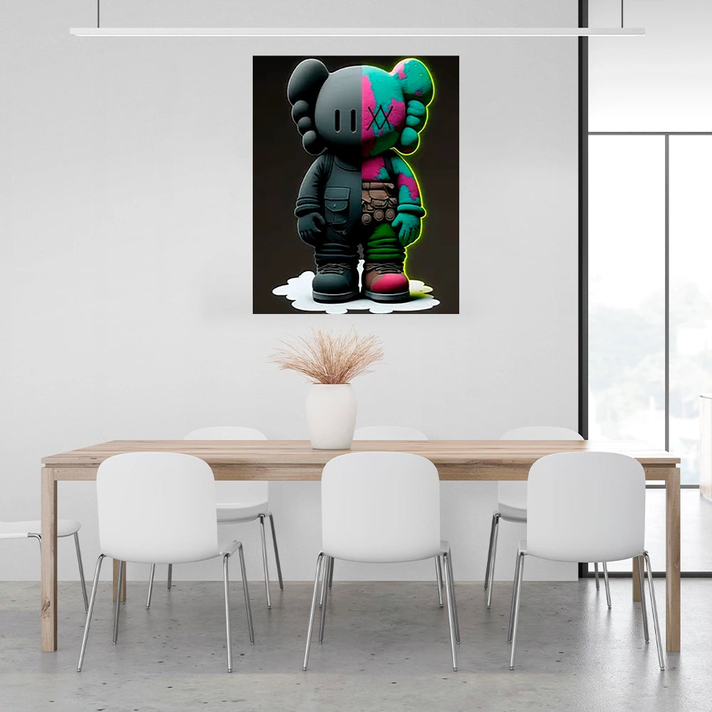 Kaws Duality Canvas Art - Striking Split Design for Modern Urban Decor
