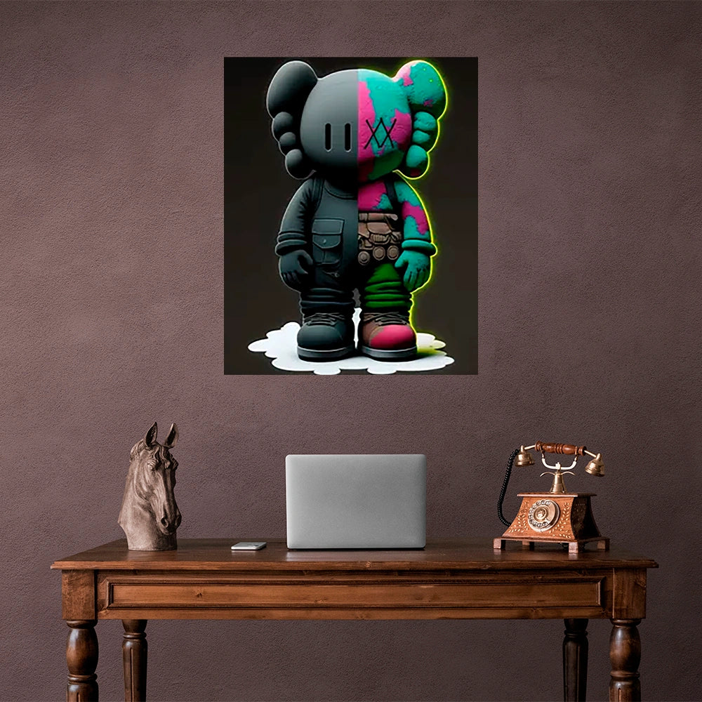 Kaws Duality Canvas Art - Striking Split Design for Modern Urban Decor