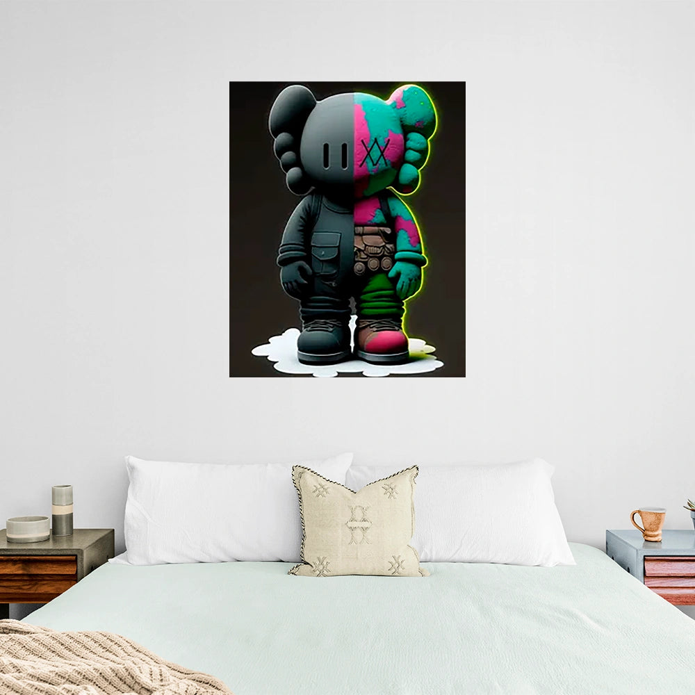 Kaws Duality Canvas Art - Striking Split Design for Modern Urban Decor