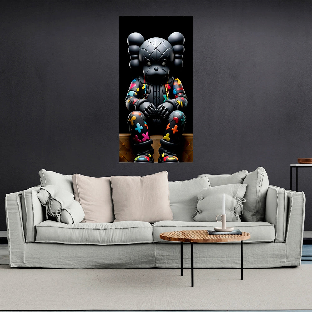 Sleek Bearbrick Canvas Art - Modern Urban Aesthetic for Stylish Spaces