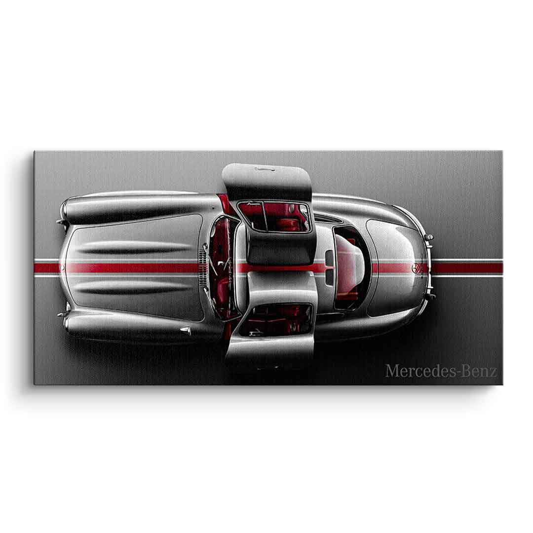 Leinwandbild, Porsche 911, grün, auf grauem Hintergrund