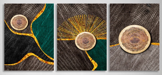 Modulare Abstraktion in goldenen dunklen und grauen Farbtönen Multi Panel Canvas Wand Kunstdruck