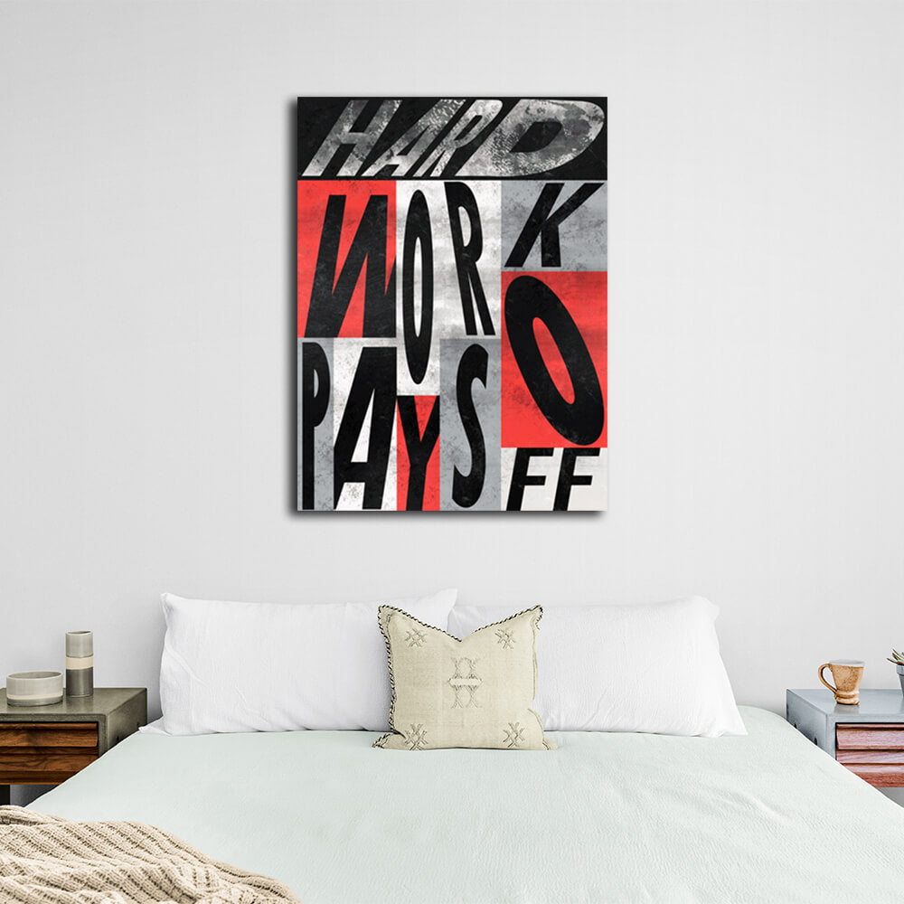 For motivation Hard work pays off Motivational Canvas Wall Art Print