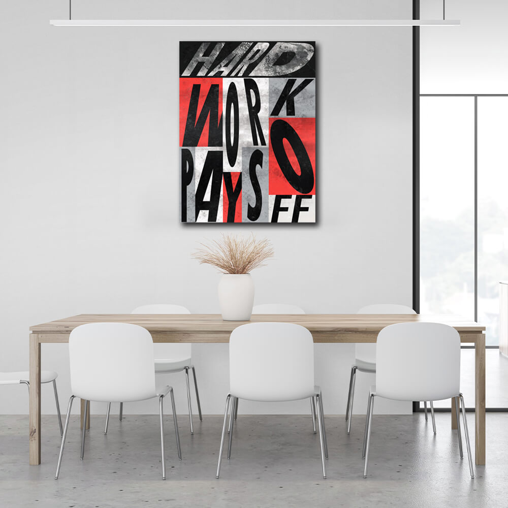 For motivation Hard work pays off Motivational Canvas Wall Art Print