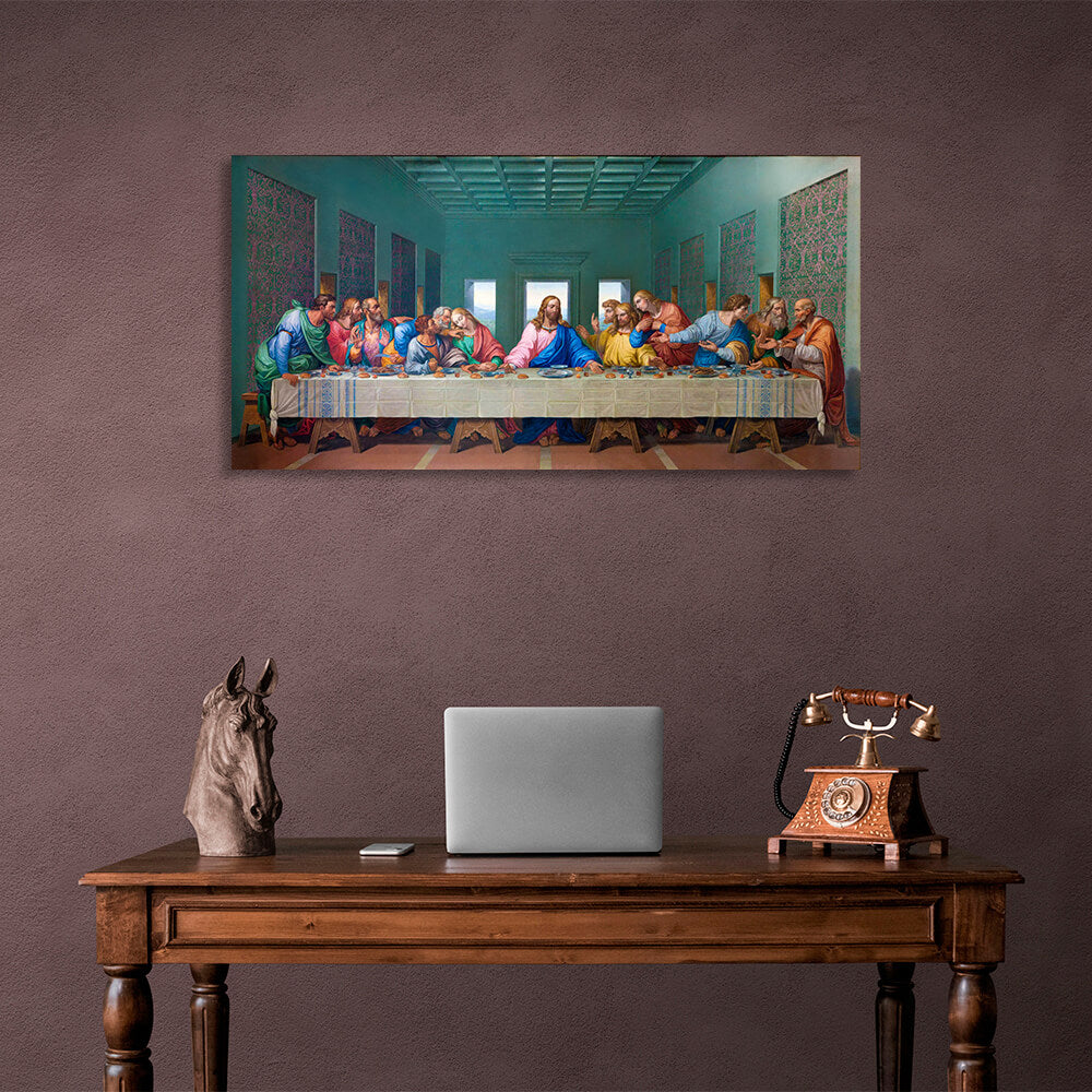 Reproduction The Last Supper color brighter than the original Reproduction Canvas Wall Art Print