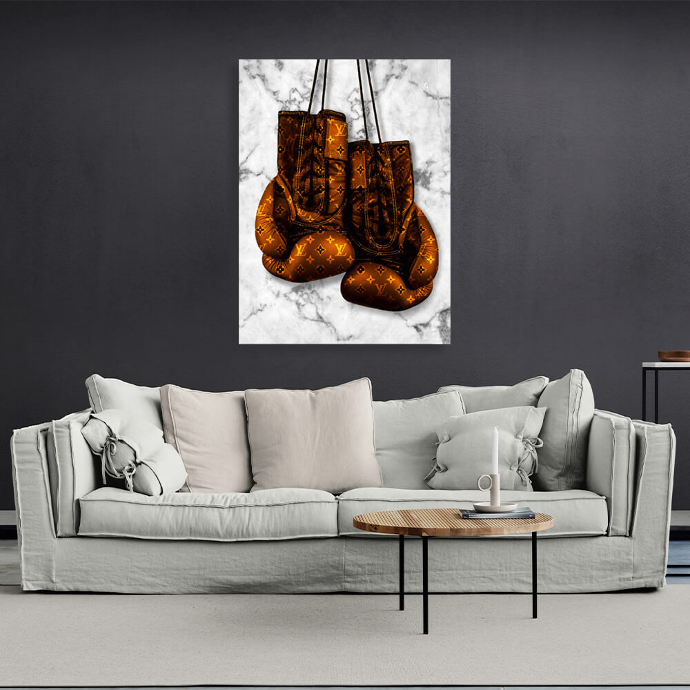 Zur Motivation LV Boxhandschuhe Motivierender Leinwand-Kunstdruck