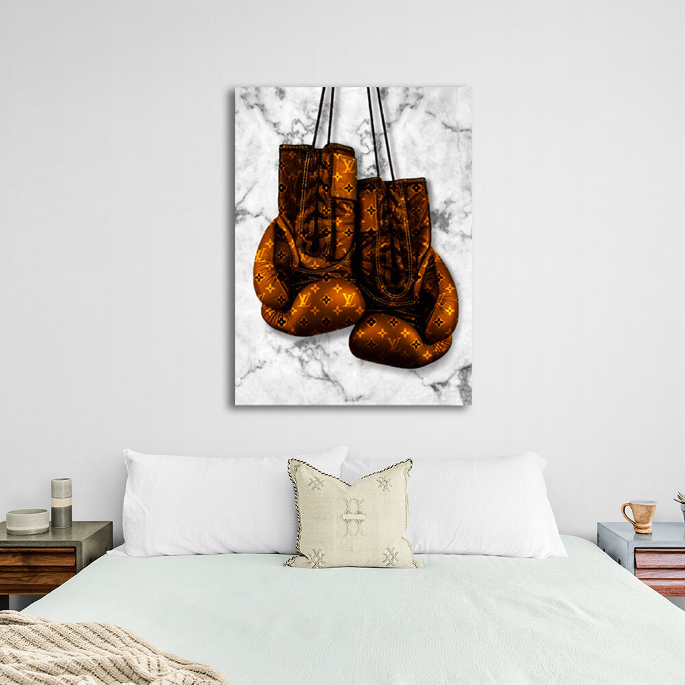 Zur Motivation LV Boxhandschuhe Motivierender Leinwand-Kunstdruck