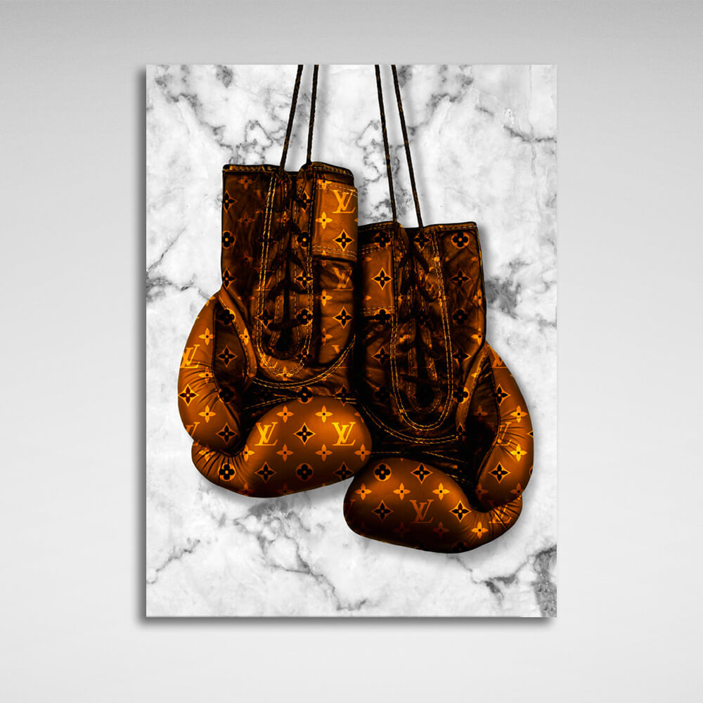 Zur Motivation LV Boxhandschuhe Motivierender Leinwand-Kunstdruck