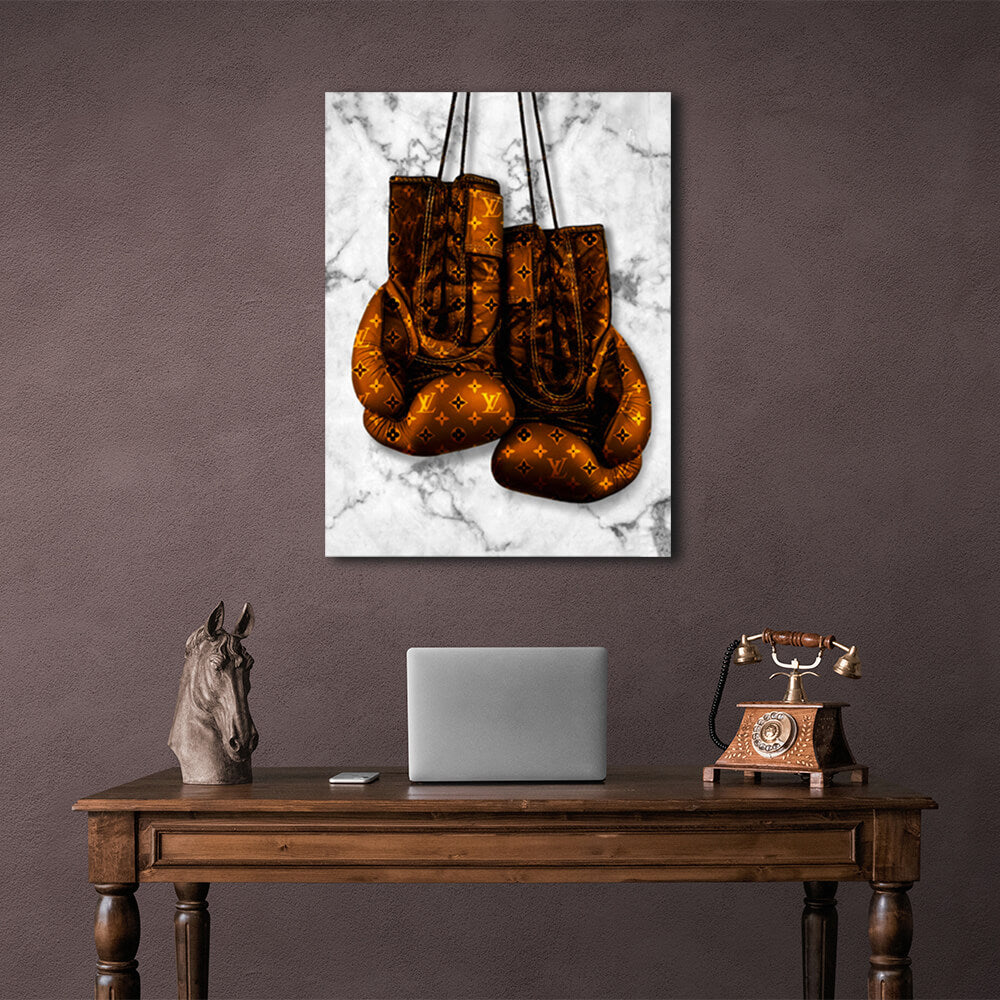 Zur Motivation LV Boxhandschuhe Motivierender Leinwand-Kunstdruck