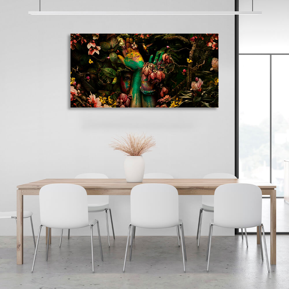 Interior The girl in the jungle Canvas Wall Art Print