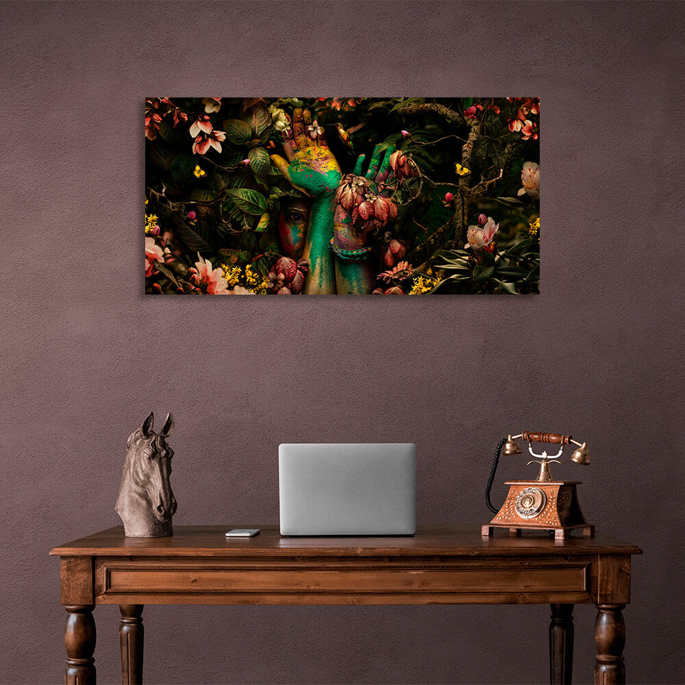 Interior The girl in the jungle Canvas Wall Art Print