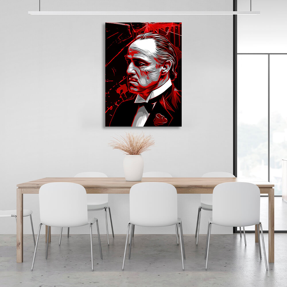 The Godfather is black and red Canvas Wall Art Print