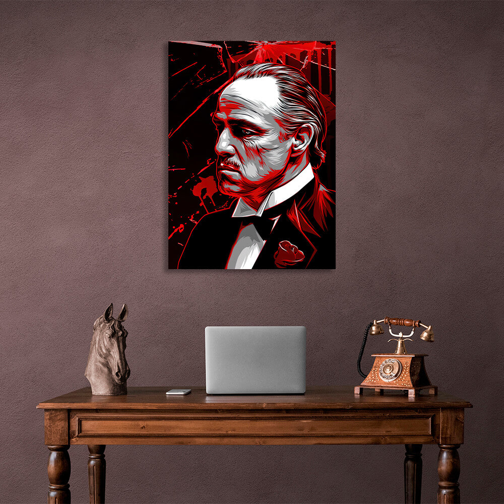 The Godfather is black and red Canvas Wall Art Print