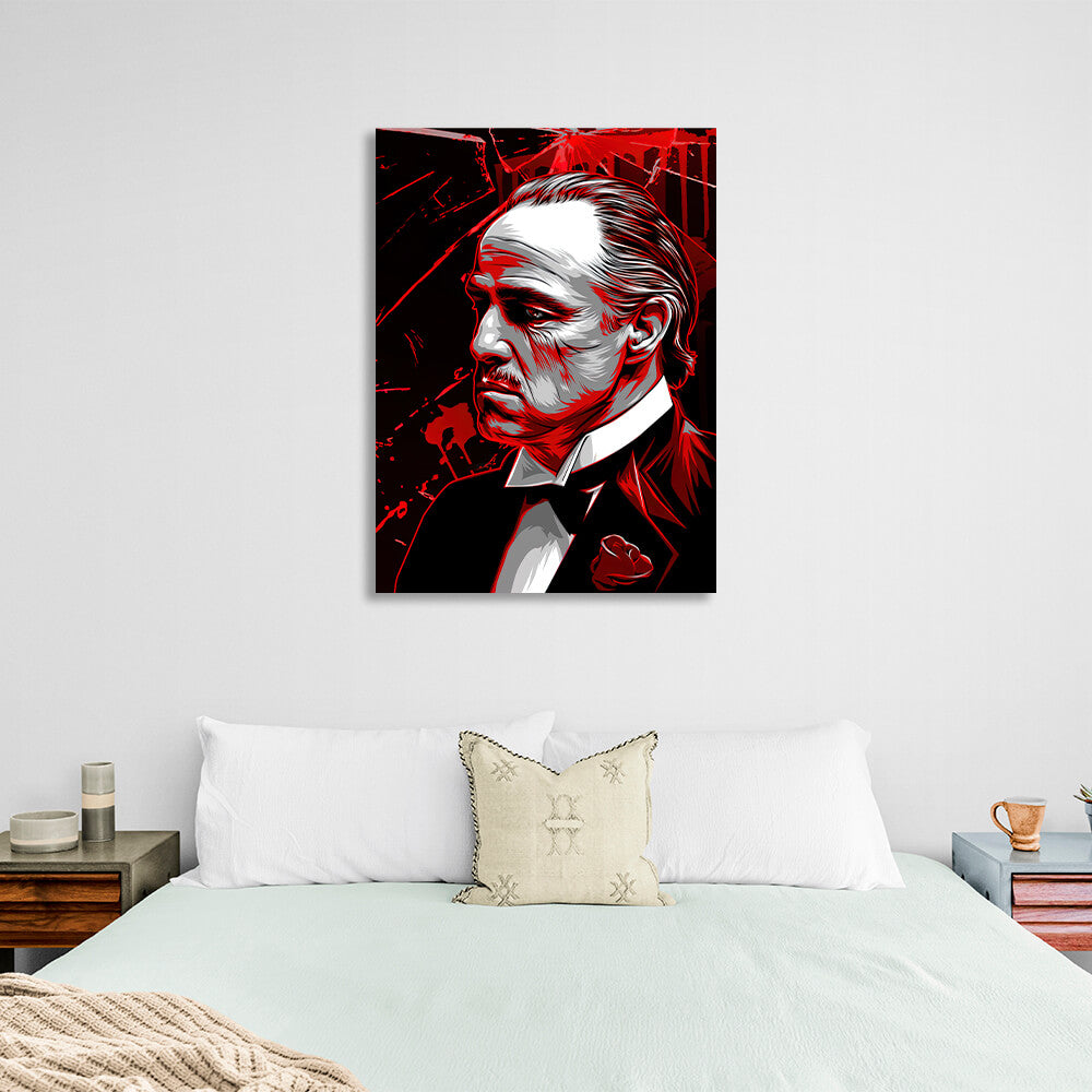 The Godfather is black and red Canvas Wall Art Print