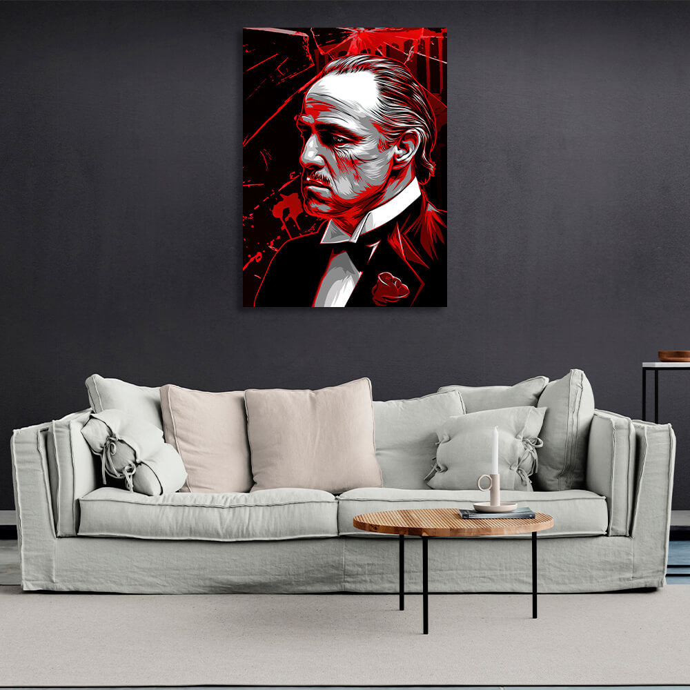 The Godfather is black and red Canvas Wall Art Print